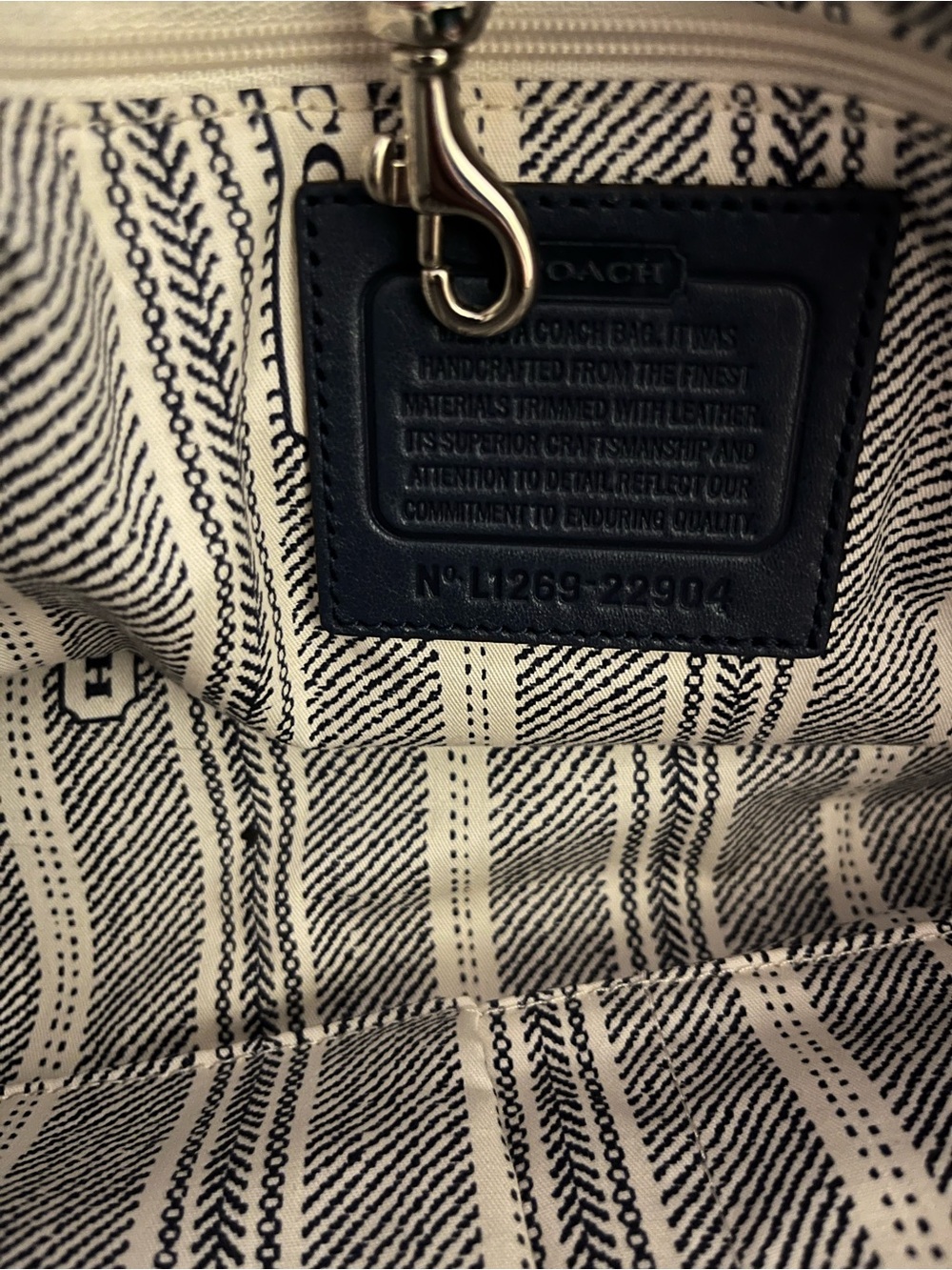 Coach Straw & Leather Legacy Resort Tote Bag w Contrasting Blues EUC - Picture 11 of 13